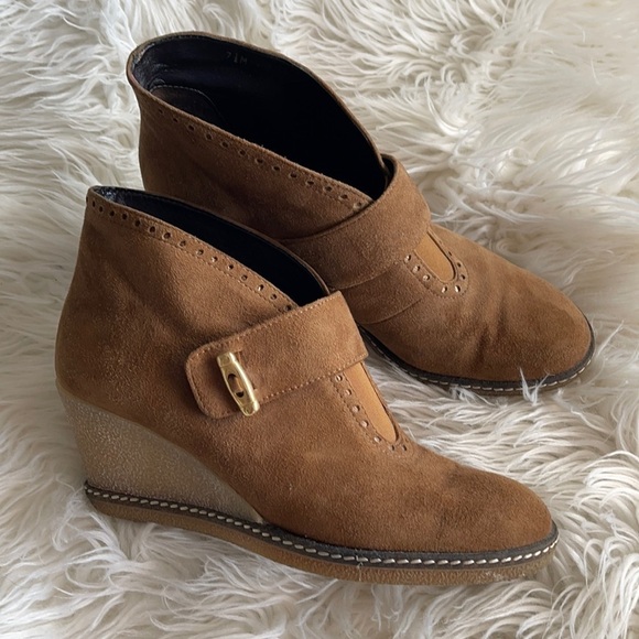 AMALFI BY RANGONI WOMEN’S ANKLE BOOTIES ,Brown,Suede,Size 7.5 - Picture 3 of 10